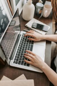 Person using their laptop to start a platform